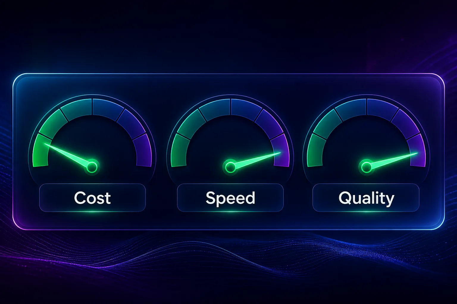 Cost, speed, and quality gauges for Decodo showing low cost, high speed, and high quality