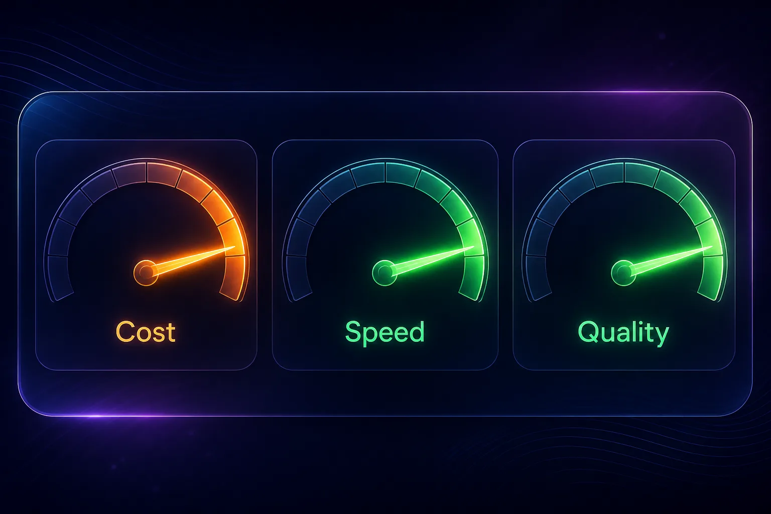 Cost, speed, and quality gauges for Oxylabs showing high cost, high speed, and high quality
